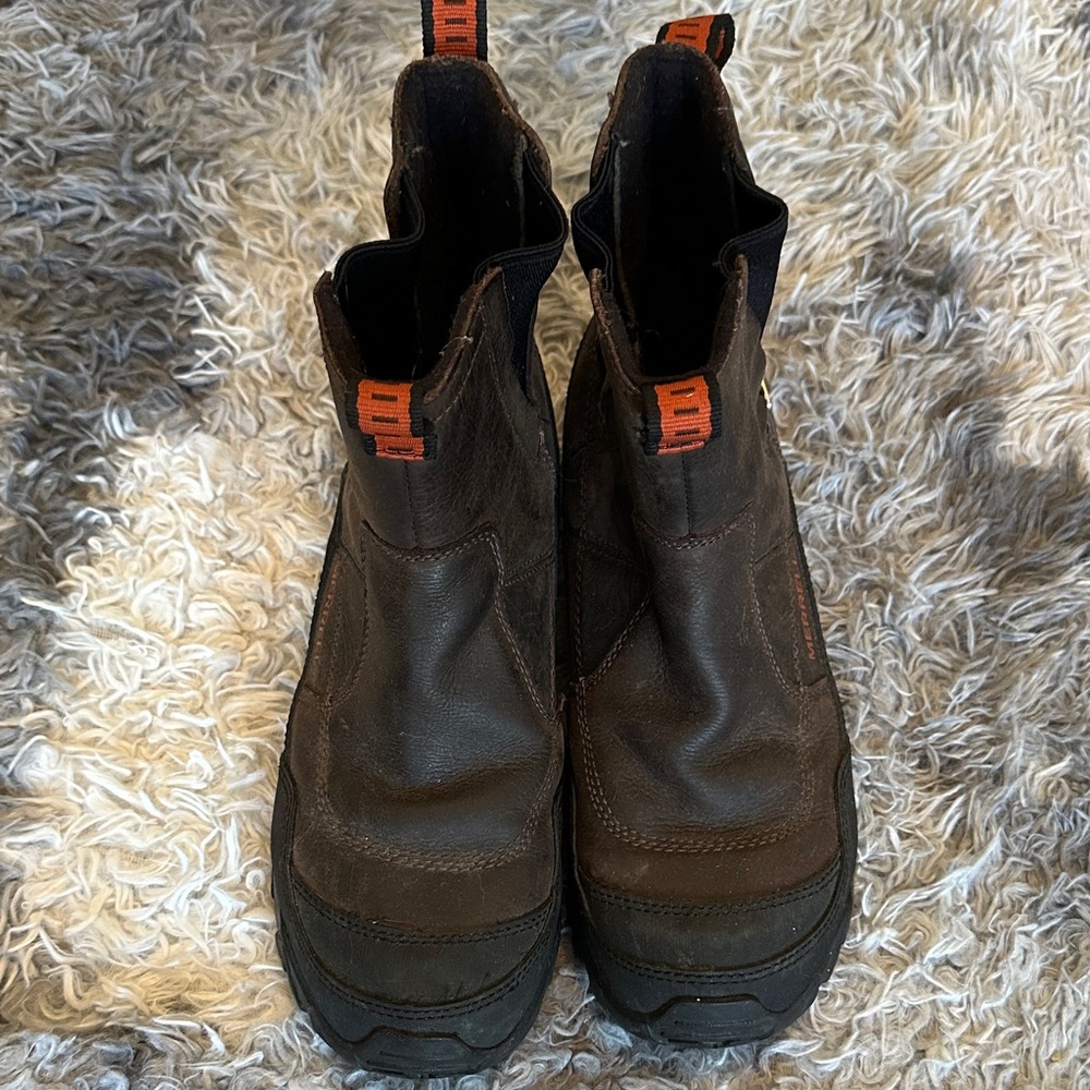 Merrell Dark Brown Leather Boots with Black Soles
